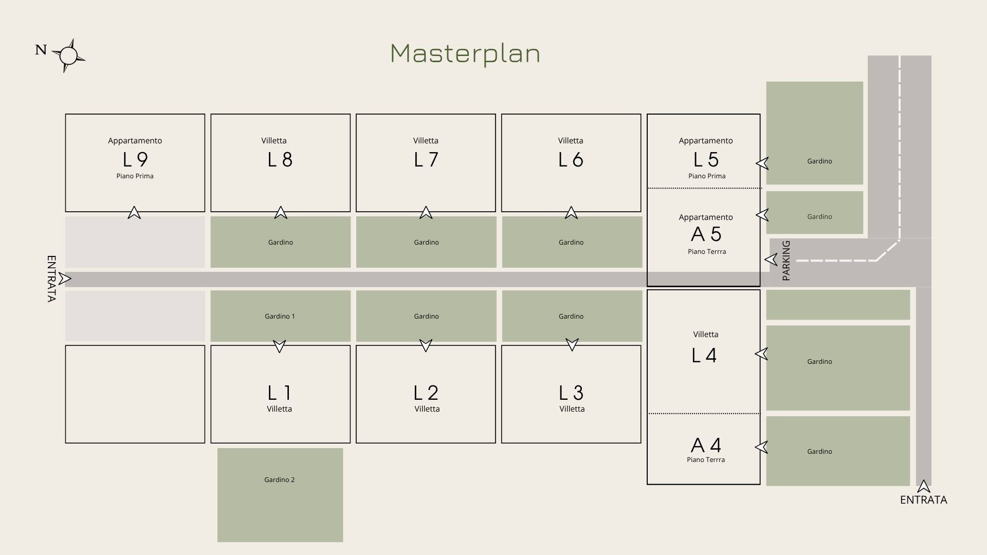 Masterplan with unit l8 highlighted