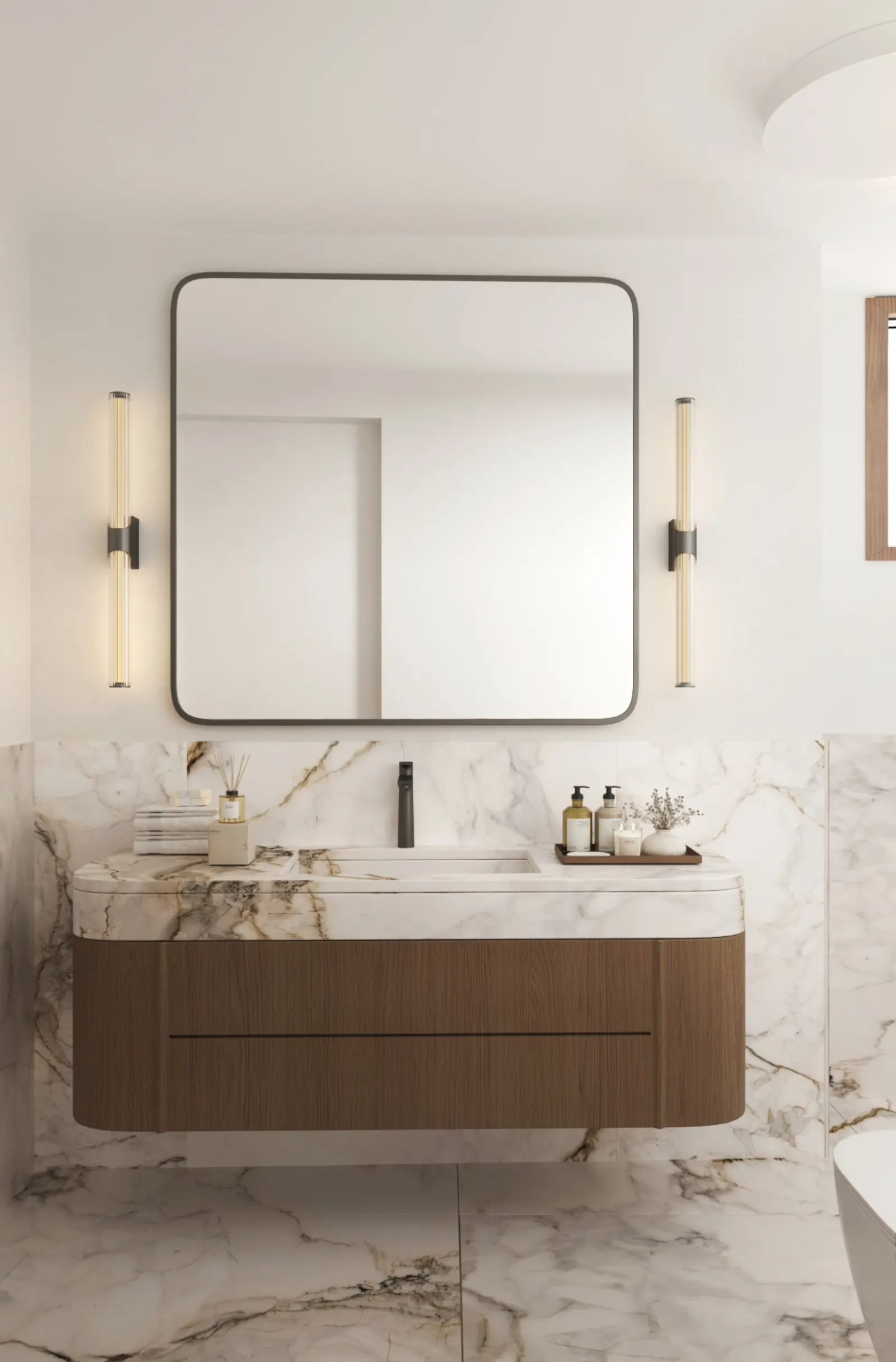 Bagni moderni — marmo, design e luce naturale