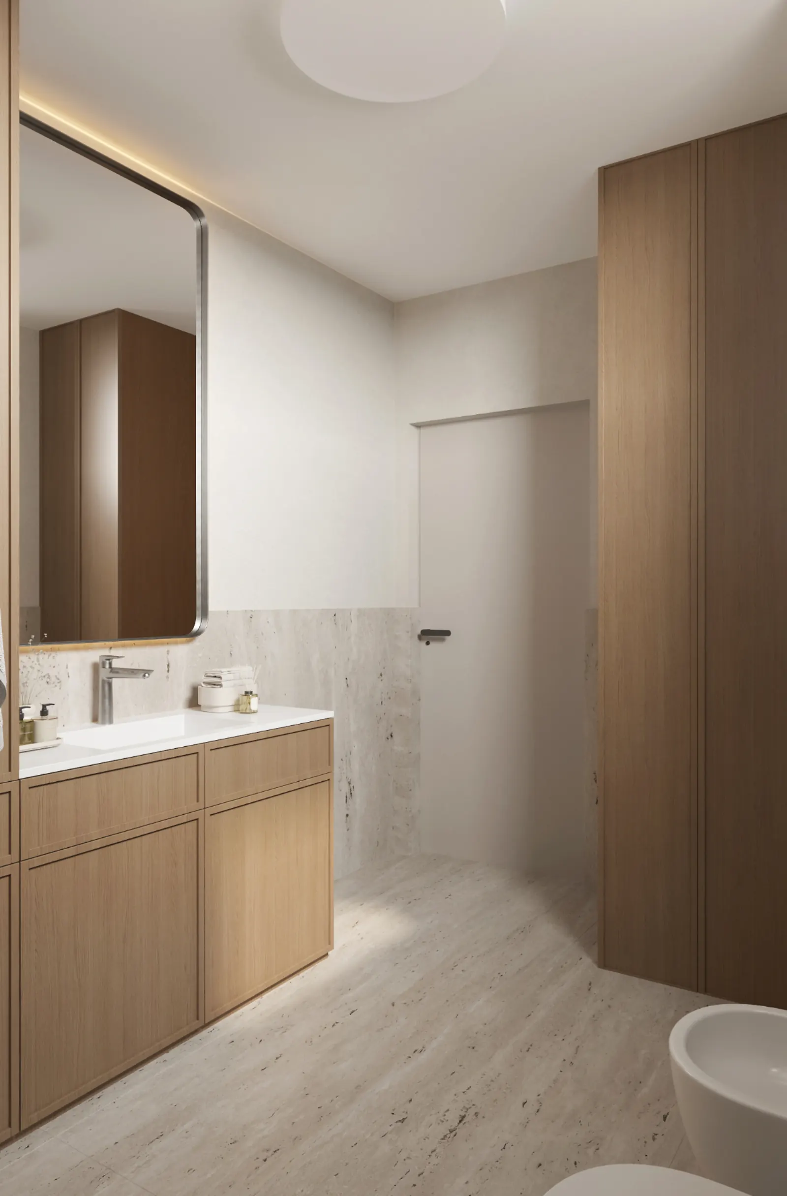 Bagni moderni — marmo, design e luce naturale