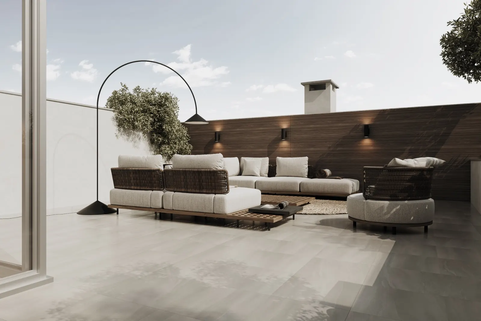 Terrazza panoramica sul tetto con barbecue — il tuo cielo privato