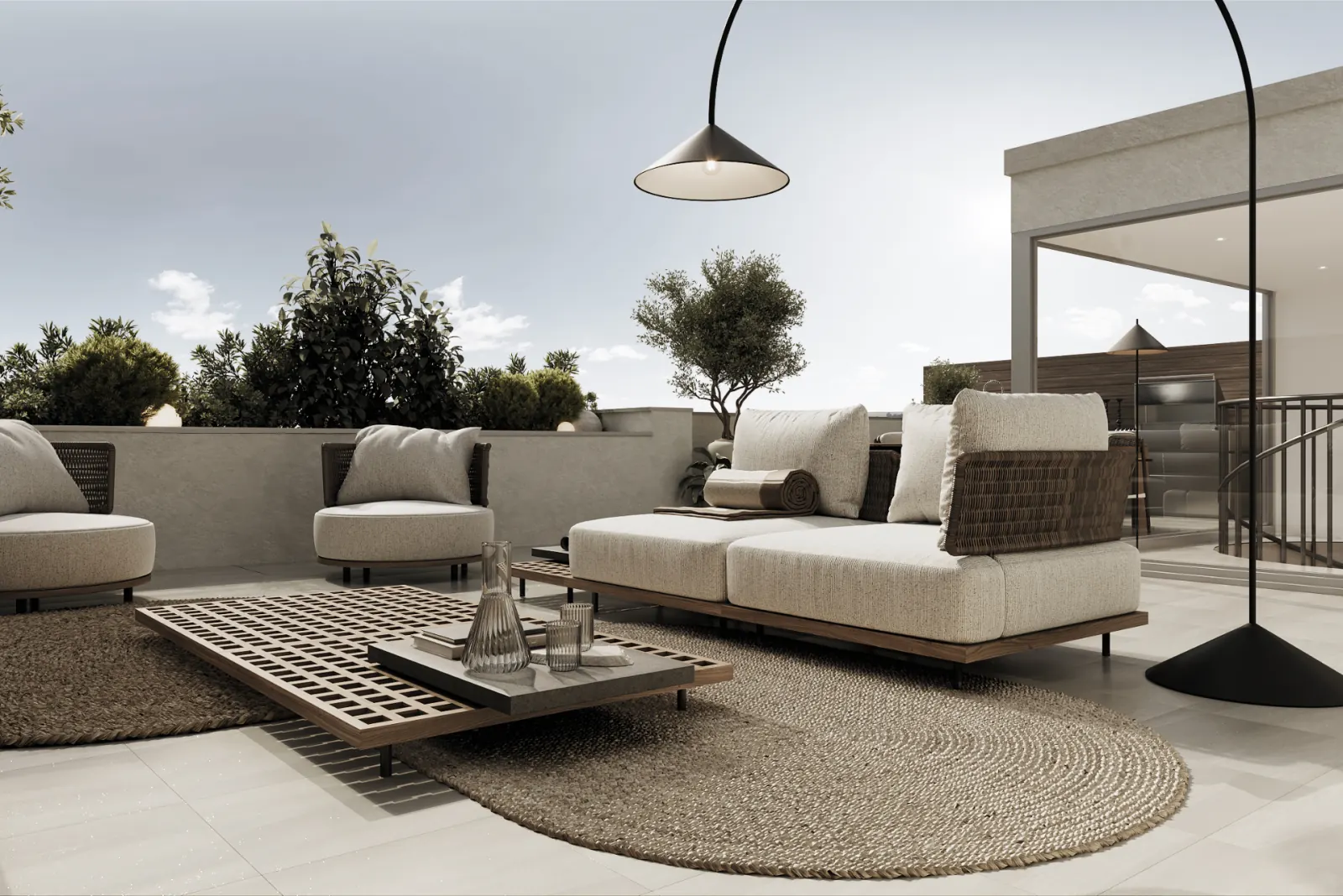 Terrazza panoramica sul tetto con barbecue — il tuo cielo privato